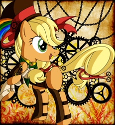 Size: 2000x2160 | Tagged: dead source, safe, artist:0ravensrequiem0, applejack, earth pony, pony, element of honesty, solo, steampunk