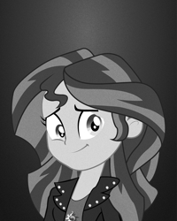 Size: 800x1000 | Tagged: safe, artist:ngrycritic, sunset shimmer, equestria girls, monochrome, solo