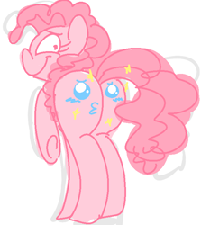 Size: 618x692 | Tagged: safe, artist:steeve, pinkie pie, earth pony, pony, body writing, cute, drawing, plot, solo