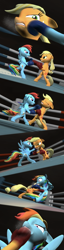 Size: 1280x4986 | Tagged: safe, artist:johnflaherty, derpibooru import, applejack, rainbow dash, earth pony, pegasus, pony, 3d, boxing, gmod