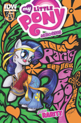 Size: 825x1252 | Tagged: safe, idw, rarity, pony, unicorn, cover, hippie, micro-series, official, solo