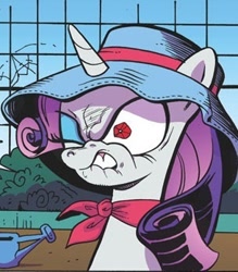 Size: 305x348 | Tagged: safe, idw, rarity, pony, unicorn, spoiler:comic, angry, female, horn, mare, solo