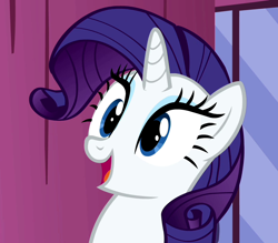 Size: 800x700 | Tagged: safe, screencap, rarity, pony, unicorn, female, happy, horn, mare, reaction image, solo