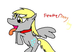 Size: 755x542 | Tagged: safe, artist:feathermaytoy, derpy hooves, pegasus, pony, 30 minute art challenge, collar, female, mare, pet