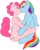 Size: 1175x1457 | Tagged: safe, artist:snofu, derpibooru import, pinkie pie, rainbow dash, earth pony, pegasus, pony, female, kissing, lesbian, pinkiedash, shipping