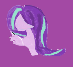 Size: 708x642 | Tagged: safe, starlight glimmer, pony, unicorn, bust, crying, floppy ears, frown, portrait, sad, simple background, solo