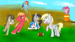 Size: 4500x2550 | Tagged: safe, artist:mlj-lucarias, derpibooru import, big macintosh, derpy hooves, dj pon-3, doctor whooves, octavia melody, pinkie pie, rainbow dash, vinyl scratch, earth pony, pegasus, pony, male, stallion