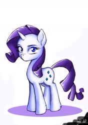 Size: 1076x1531 | Tagged: safe, artist:gab-stuff, rarity, pony, unicorn, drawing, female, mare, purple mane, solo, white coat