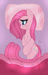 Size: 880x1350 | Tagged: safe, artist:joakaha, pinkie pie, earth pony, pony, bed, blanket, pillow, pinkamena diane pie, solo