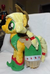 Size: 2297x3361 | Tagged: safe, artist:cryptic-enigma, applejack, clothes, dress, gala, gala dress, irl, photo, plushie, solo