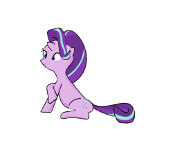 Size: 938x862 | Tagged: safe, starlight glimmer, pony, unicorn, simple background, sitting, smiling, solo, white background