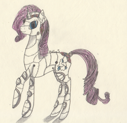 Size: 1024x990 | Tagged: safe, artist:holka5, rarity, pony, robot, unicorn, female, horn, mare, white coat