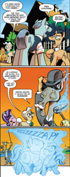 Size: 604x1504 | Tagged: safe, artist:andypriceart, idw, accord, applejack, mayor mare, starlight glimmer, earth pony, pony, accord (arc), chaos theory (arc), spoiler:comic, spoiler:comic48, comic, part the first: from chaos comes order