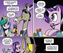 Size: 1031x864 | Tagged: safe, artist:andypriceart, idw, accord, princess celestia, starlight glimmer, alicorn, pony, accord (arc), chaos theory (arc), spoiler:comic, spoiler:comic48, part the first: from chaos comes order