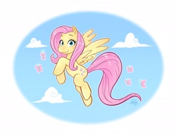 Size: 2434x1872 | Tagged: safe, artist:luigil, fluttershy, butterfly, pegasus, pony, female, mare, pink mane, yellow coat