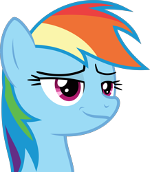 Size: 4963x5680 | Tagged: safe, artist:timeymarey007, derpibooru import, rainbow dash, pegasus, pony, campfire tales, .svg available, absurd resolution, bust, female, lidded eyes, mare, portrait, simple background, smug, solo, transparent background, vector