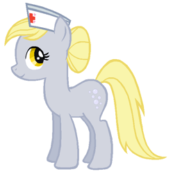 Size: 571x574 | Tagged: safe, artist:durpy, color edit, derpy hooves, nurse redheart, race swap, recolor, this will end in tears