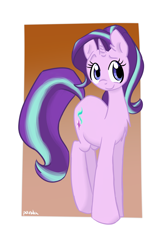 Size: 2000x3000 | Tagged: safe, artist:oliverthepanda, starlight glimmer, pony, unicorn, abstract background, chest fluff, smiling, solo