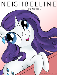 Size: 720x936 | Tagged: safe, artist:lilmisswaffles, rarity, pony, unicorn, advertisement, female, mare, maybelline (brand), neighbelline, parody, ponified