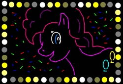 Size: 863x588 | Tagged: safe, artist:avricci, pinkie pie, earth pony, pony, female, mare, neon, pink coat, pink mane, solo