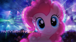 Size: 1920x1080 | Tagged: safe, pinkie pie, earth pony, pony, female, lights, mare, party, pink coat, pink mane, wallpaper