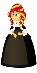 Size: 600x1165 | Tagged: safe, artist:queencold, sunset shimmer, equestria girls, clothes, dress, dutch, netherlands, simple background, solo, transparent background