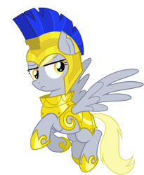 Size: 900x1100 | Tagged: safe, artist:php50, derpy hooves, pegasus, pony, armor, female, general derpy, guard, mare, simple background, solo, transparent background, vector