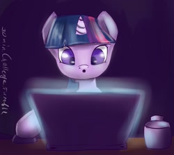 Size: 1280x1144 | Tagged: safe, artist:1vladislav, derpibooru import, twilight sparkle, 30 minute art challenge, computer, laptop computer, solo