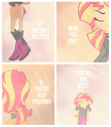 Size: 1056x1206 | Tagged: safe, artist:olivesilverlock, screencap, sunset shimmer, equestria girls, battle of the bands, eyes closed, song reference, text