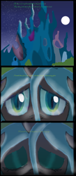 Size: 2208x5072 | Tagged: safe, artist:mr100dragon100, queen chrysalis, changeling, changeling queen, comic, former queen chrysalis, preview, sad