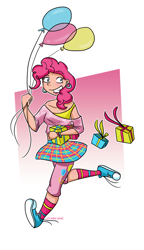 Size: 800x1392 | Tagged: safe, artist:sp85, pinkie pie, balloon, converse, humanized, shoes, solo