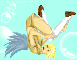 Size: 2826x2184 | Tagged: safe, artist:chelseasnow, derpy hooves, humanized, solo, winged humanization