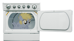 Size: 590x331 | Tagged: safe, artist:photonicboom, derpy hooves, pegasus, pony, dryer, female, fluffy, mare, underp