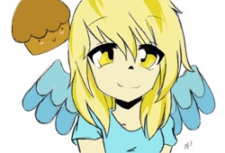 Size: 1024x698 | Tagged: safe, artist:madelinemad, derpy hooves, humanized, solo, winged humanization