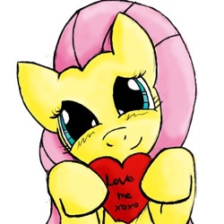 Size: 400x400 | Tagged: safe, artist:masterspiny, fluttershy, pegasus, pony, female, heart, love, mare