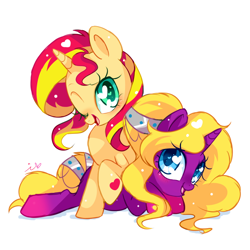 Size: 800x800 | Tagged: safe, artist:ipun, sunset shimmer, oc, pony, simple background, white background