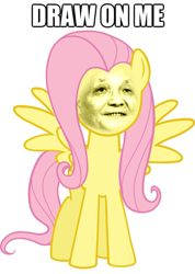 Size: 569x800 | Tagged: safe, fluttershy, pegasus, pony, 1000 years in photoshop, deng xiaoping, draw on me, photoshop