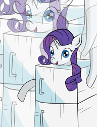 Size: 720x936 | Tagged: safe, artist:lilmisswaffles, rarity, pony, unicorn, not salmon, rarifridge, refrigerator, rerity, wat