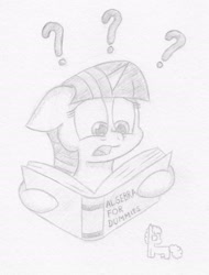 Size: 1100x1450 | Tagged: safe, artist:ramott, derpibooru import, twilight sparkle, book, monochrome, reading, solo