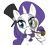 Size: 357x318 | Tagged: safe, artist:furseiseki, rarity, pony, unicorn, beard, fabulous, hat, monocle, moustache, pipe, simple background, smoking, solo, top hat