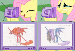 Size: 1129x768 | Tagged: safe, artist:star dragon, fluttershy, oc, pegasus, pony, drakhetor, exploitable meme, fluttercry, harmodius, king drakhetor, king harmodius, meme, tv meme