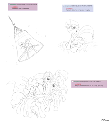 Size: 1268x1408 | Tagged: safe, derpibooru import, applejack, fluttershy, granny smith, pinkie pie, rainbow dash, rarity, twilight sparkle, twilight sparkle (alicorn), alicorn, earth pony, pegasus, pony, unicorn, 4chan, female, mare, requests, sketch