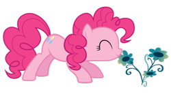 Size: 900x506 | Tagged: safe, artist:techrainbow, pinkie pie, earth pony, pony, female, flower, mare, pink coat, pink mane, solo