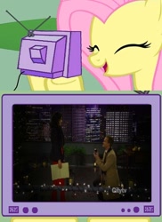 Size: 562x770 | Tagged: safe, fluttershy, pegasus, pony, barney, barney stinson, exploitable meme, how i met your mother, meme, neil patrick harris, robin, television, tv meme