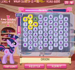 Size: 650x600 | Tagged: safe, derpibooru import, twilight sparkle, game, solo, twilight sparkle's magical mysteries