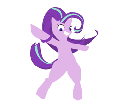 Size: 770x692 | Tagged: safe, starlight glimmer, pony, bipedal, looking at you, open mouth, simple background, smiling, solo, white background