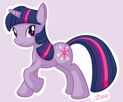 Size: 1200x1000 | Tagged: safe, artist:chaowzee, derpibooru import, twilight sparkle, pony, unicorn, female, horn, mare, purple coat, purple mane, solo