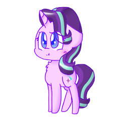 Size: 601x582 | Tagged: safe, artist:midnight-star104, artist:veteranpegasister, starlight glimmer, pony, unicorn, :t, blushing, chest fluff, floppy ears, simple background, solo, white background