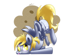 Size: 800x600 | Tagged: safe, artist:lunchwere, derpy hooves, pegasus, pony, blonde mane, female, gray coat, mare, solo, wings