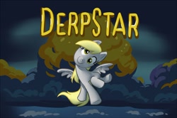 Size: 1000x663 | Tagged: safe, artist:blubhead, derpy hooves, pegasus, pony, closing logo, female, logo parody, mare, parody, tristar